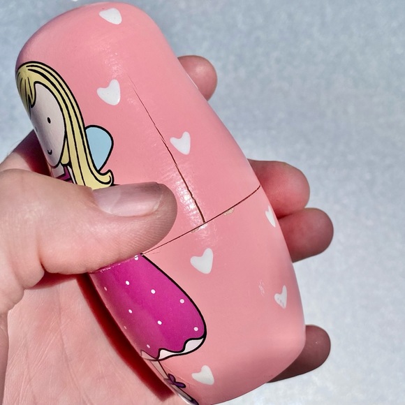 Princess Matryoshka Nesting Dolls Pink 5 Inches to 1 Inch Tall - Picture 5 of 10